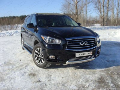 Защита передняя овальная длинная 75-42 мм ТСС для Infiniti JX35/QX60 2012-2016