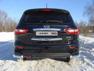 Защита задняя овальные уголки 75х42 мм для Infiniti JX35/QX60 № INFJX3513-16