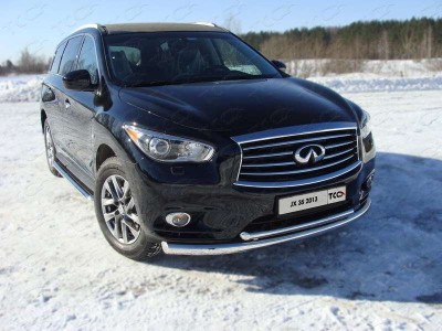 Защита передняя двойная 76-50 мм для Infiniti JX35/QX60 № INFJX3513-03