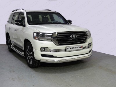 Защита передняя овальная 75-42 мм для Toyota Land Cruiser 200 Excalibur № TOYLC200EXCAL17-01