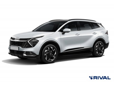 Пороги на автомобиль "Premium-Black" Rival для Hyundai Santa Fe IV рестайлинг 2021-н.в./Tucson IV 2021-н.в./Kia Sportage V 2021-н.в., 180 см, 2 шт., алюминий