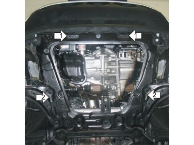 Усиленная защита картера двигателя, КПП (2 мм, сталь) для Nissan Juke 2010-2013, 2013-2019
