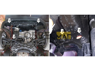 Защита картера двигателя, КПП (1,5 мм, сталь) для Kia Soul 2019-н.в., Kia Seltos 2020-2022