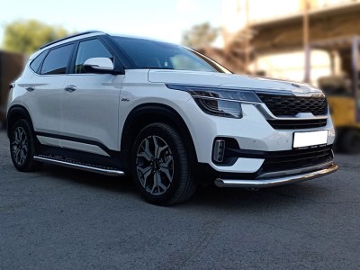 Пороги с листом d-53 Технотекдля Kia Seltos 2019 – н.в.
