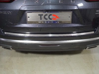 Накладка на задний бампер (лист шлифованный с полосой) для Exeed VX 2.0L 4WD 2021 – н.в. EXEEDVX21-08