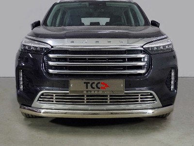 Защита передняя нижняя (овальная) 75х42 мм для Exeed VX 2.0L 4WD 2021 – н.в. EXEEDVX21-13