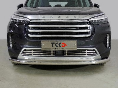 Защита передняя нижняя (двойная) 60,3/42,4 мм для Exeed VX 2.0L 4WD 2021 – н.в. EXEEDVX21-17