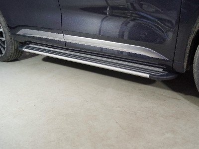 Пороги алюминиевые Slim Line Silver 1920 мм для Exeed VX 2.0L 4WD 2021 – н.в. EXEEDVX21-33S