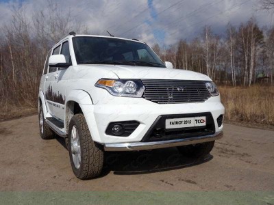 Защита передняя овальная 75х42 мм для УАЗ Патриот № UAZPATR2015-01