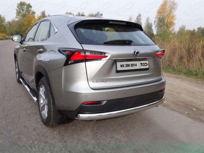 Защита заднего бампера овальная 75х42 мм для Lexus NX-200 № LEXNX20014-15