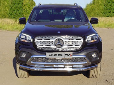 Защита переднего бампера с ДХО 76 мм для Mercedes-Benz X-Class № MERXCL18-08