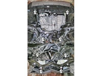 Усиленная защита картера двигателя, КПП (2 мм, сталь) для Haval H3 2024-н.в.