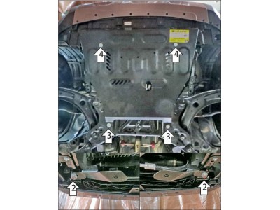 Усиленная защита картера двигателя, КПП (2 мм, сталь) для Haval H3 2024-н.в.