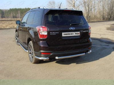 Защита заднего бампера центральная 60 мм для Subaru Forester SJ № SUBFOR13-15