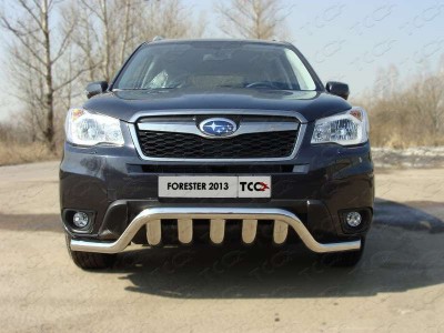 Защита передняя Кенгурятник с вставкой 60-75 мм ТСС для Subaru Forester SJ 2013-2016