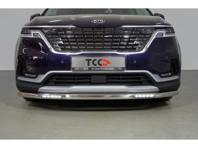 Защита переднего бампера с ДХО 60 мм для Kia Carnival № KIACAR21-18