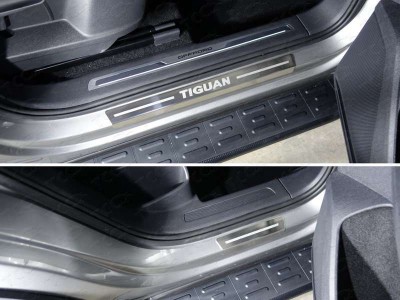 Накладки на пороги внешние шлифованный лист надпись Tiguan 4 шт для Volkswagen Tiguan № VWTIG17-31