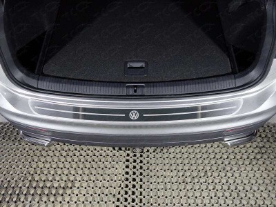 Накладка на задний бампер шлифованный лист логотип VW для Volkswagen Tiguan № VWTIG17-43