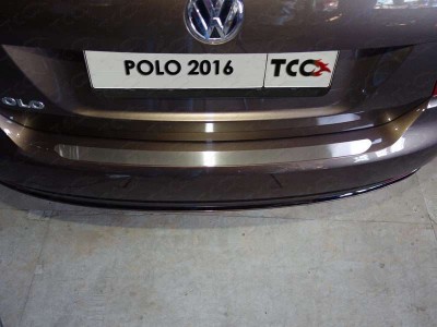 Накладка на задний бампер лист шлифованный для Volkswagen Polo № VWPOLO16-13