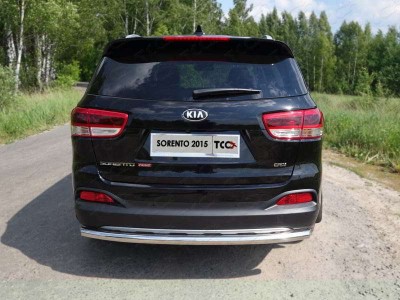 Защита заднего бампера длинная 60 мм ТСС для Kia Sorento Prime 2015-2017