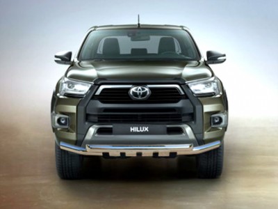 Защита переднего бампера d-76 с доп.накладками для Toyota Hilux VIII Рестайлинг 2020 – н.в. TH20_1.2