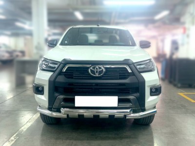 Защита переднего бампера d-76 с доп.накладками для Toyota Hilux 2020 – н.в. TH20_1.2BO