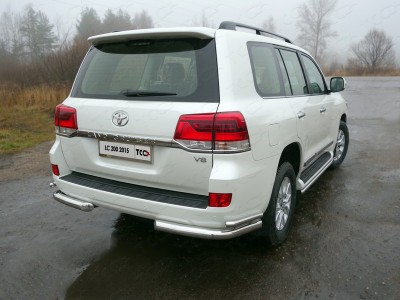 Защита задняя двойные уголки под фаркоп 76-42 мм для Toyota Land Cruiser 200 № TOYLC20015-36