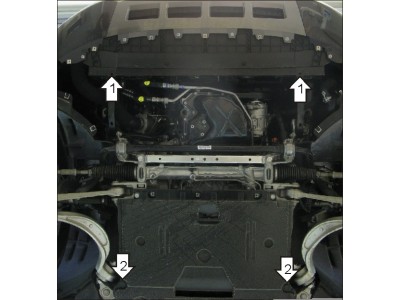 Усиленная защита картера двигателя, КПП (3 мм, сталь) для Audi Q5 2008-2016