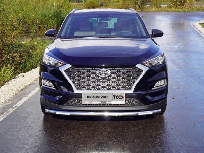 Защита переднего бампера с ДХО 60 мм для Hyundai Tucson № HYUNTUC18-15