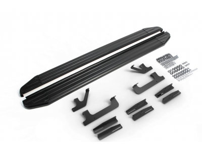 Порог-площадка "Premium-Black" A180ALB + комплект крепежа для Jaecoo J7 2023-н.в.