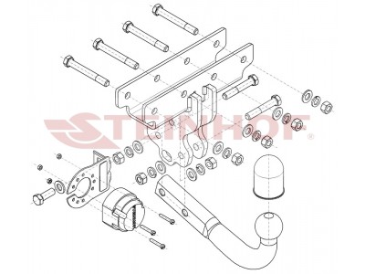 Фаркоп для Jeep Gladiator 01/2020-н.в. условно-съемное крепление шара №J-079