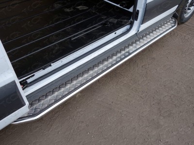 Порог с площадкой левый алюминиевый лист 42 мм для Ford Transit FWD L2 № FORTRAN16-16