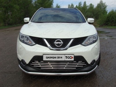 Решетка радиатора 16 мм для Nissan Qashqai 2013 – 2019  NISQASH14-03