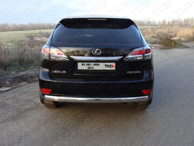 Защита заднего бампера овальная 75х42 мм для Lexus RX-350 № LEXRX35012-06