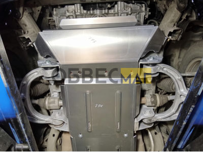 Защита картера и КПП (алюминий) 4мм для Dodge RAM 1500 (2025-н.в.) 5,7 АТ №ZKTCC00793