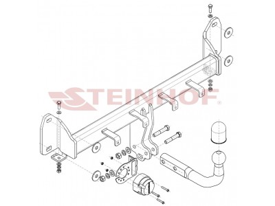 Фаркоп для BMW X3 F25 (также xDrive) 2010-2017, BMW X3 G01 2017-2024, BMW X4 F26 2014-2018, BMW X4 G02 2018-н.в. условно-съемное крепление шара №B-098