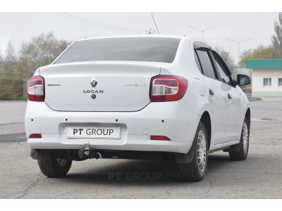 Фаркоп для Renault Logan седан 2014-2022, Renault Logan Stepway 2019-2022 съемное крепление шара под американский квадрат