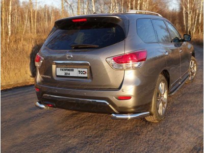 Защита заднего бампера уголки 76 мм для Nissan Pathfinder № NISPAT14-20