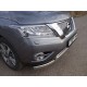 Защита передняя овальная двойная 75-75 мм ТСС для Nissan Pathfinder 2014-2021