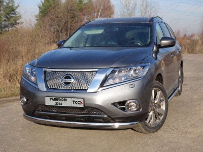 Защита передняя овальная 75х42 мм для Nissan Pathfinder № NISPAT14-04
