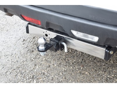 Фаркоп с нержавеющей накладкой для Nissan X-trail T31 2007-2014 съемное крепление шара под американский квадрат
