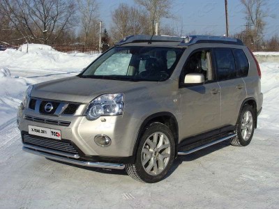 Защита передняя двойная 60-42 мм для Nissan X-Trail № NISXTR11-01