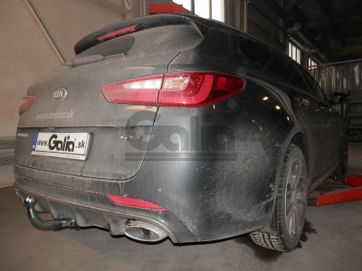 Фаркоп оцинкованный для Kia Optima SW универсал, кроме дизель, кроме гибрид 2015-2020 условно-съемное крепление шара