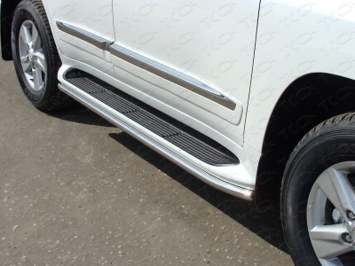 Защита штатных порогов  42 мм (аналог Lexus LX570) для Toyota Land Cruiser 200 № TOYLC20012-11