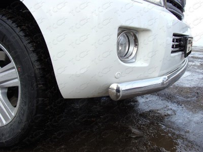 Защита передняя овальная длинная 75х42 мм ТСС для Toyota Land Cruiser 200 2012-2015