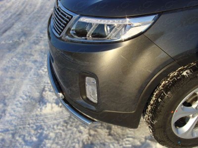 Защита передняя двойная 60-50 мм ТСС для Kia Sorento 2012-2020