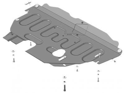 Усиленная защита картера двигателя, КПП (2 мм, сталь) для Ford S-MAX 2006-2015, Ford Mondeo IV седан/универсал/хетчбек 2007-2015, Ford Galaxy 2006-2015 №70702