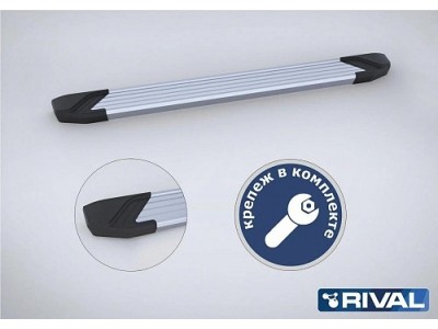 Порог-площадка "Silver" F180AL Rival + комплект крепежа для GAC GS8 2019-н.в.