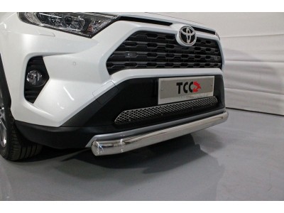 Защита передняя овальная 75х42 мм для Toyota RAV4 № TOYRAV19-18
