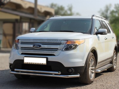 Защита передняя двойная 60-53 мм для Ford Explorer № FE2013_1.1